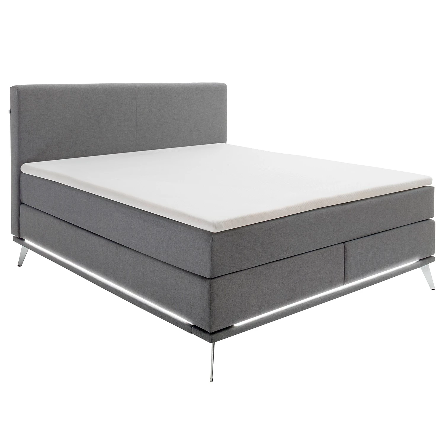 Meise.möbel Lit boxspring Milano - Gris clair - 160 x 200cm - D2 souple 3 Meise.möbel Lit boxspring Milano - Gris clair - 160 x 200cm - D2 souple – Image 3