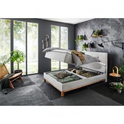 Meise.möbel Lit boxspring Catania - Tissu Meara: Gris clair - 120 x 200cm -Lits & literie Soldes 1000347465 220505 021 MOOD DETAILS P000000001000347465 mood