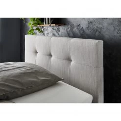 Meise.möbel Lit boxspring Catania - Tissu Meara: Gris clair - 120 x 200cm -Lits & literie Soldes 1000347465 220505 037 DETAILS P000000001000347465