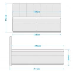 Schlaraffia Lit boxspring Aida Komfort - Tissu - Anthracite - D2 souple -Lits & literie Soldes 1000351469 220616 500 SKETCH DETAILS P000000001000351469 sketch