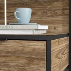 Loftscape Lit et chevets Huy - Éclairage intégré - Imitation pin des Alpes / Noir - 180 x 200cm -Lits & literie Soldes 1000363078 220819 083 DETAILS P000000001000363078