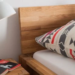 Ars Natura Lit ParosWood - Chêne - 160 x 200cm -Lits & literie Soldes bett arendal massivholz 140 x 200cm eiche geoelt 4075552