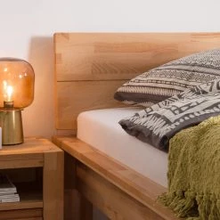 Ars Natura Lit ParosWood - Hêtre - 160 x 200cm -Lits & literie Soldes bett arendal massivholz 140 x 200cm kernbuche natur geoelt 4075576