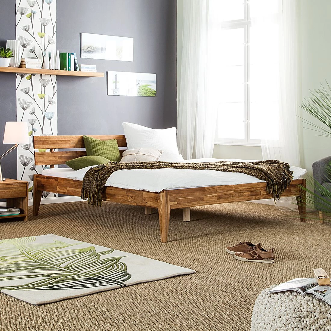 Ars Natura Lit en bois massif JillWOOD - Chêne - 160 x 200cm 2 Ars Natura Lit en bois massif JillWOOD - Chêne - 160 x 200cm – Image 2