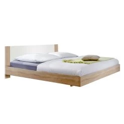 Wimex Lit Nora - Imitation chêne brut de sciage / Blanc - 180 x 200cm