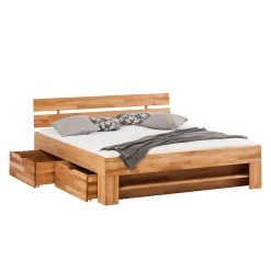 Ars Natura Lit EosWOOD (avec tiroirs) - Duramen de hêtre massif - 180 x 200cm -Lits & literie Soldes bett eos buche massiv geoelt 257226