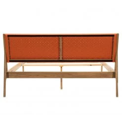 Studio Copenhagen Lit Fleek II - Chêne - Tissu Cley : Orange - 160 x 200cm -Lits & literie Soldes bett fawn ii eiche massiv 160 x 200cm eiche 3869680