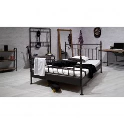 Neue Modular Lit Water Pipe -Lits & literie Soldes bett water pipe stahl schwarz kupfer 120 x 200cm 4891772