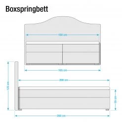 Maison Belfort Lit boxspring Ansmark - Beige - 160 x 200cm - Matelas à ressorts bombés ensachés - D2 souple -Lits & literie Soldes boxspringbett ansmark strukturstoff 160 x 200cm h2 bis 80 kg bonellfederkernmatratze beige 4253040