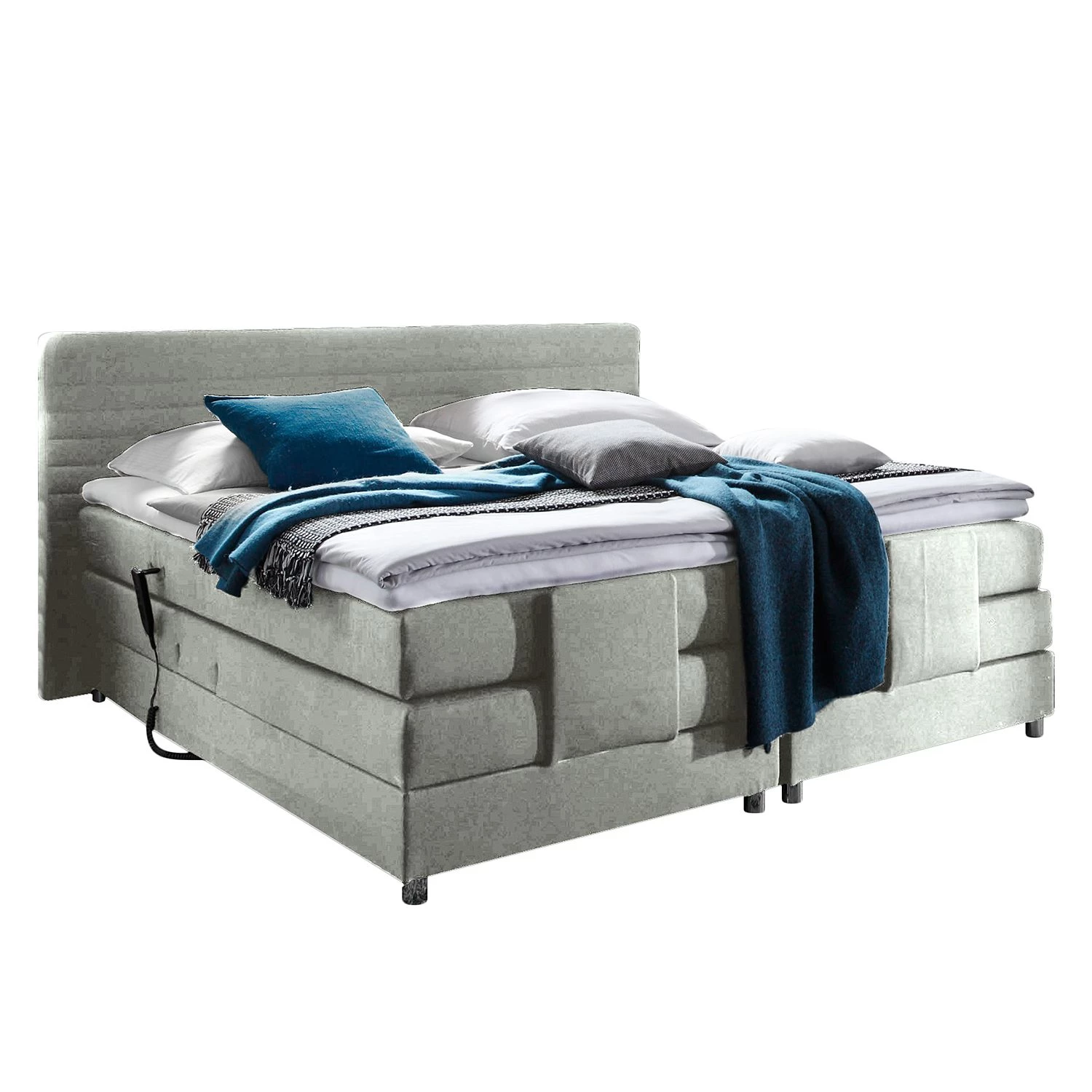 Loftscape Lit boxspring Belaja - Avec moteur électrique - Surmatelas inclus - Tissu - Gris 1 Loftscape Lit boxspring Belaja - Avec moteur électrique - Surmatelas inclus - Tissu - Gris