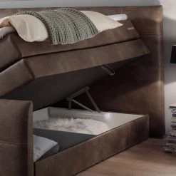 Loftscape Lit boxspring Colider - Microfibre - Marron -Lits & literie Soldes boxspringbett colider microfaser braun 4734136