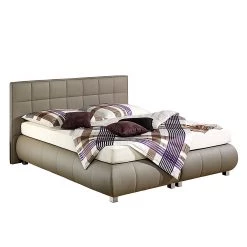 Monaco Lit boxspring Elay - Taupe - 160 x 200cm - Matelas de mousse froide - D2 souple