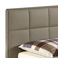 Monaco Lit boxspring Elay - Taupe - 160 x 200cm - Matelas de mousse froide - D2 souple -Lits & literie Soldes boxspringbett elay kunstleder taupe 286001