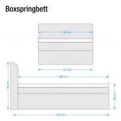 Loftscape Lit boxspring Fenor (avec coffre de lit) - Tissu - Gris lumineux -Lits & literie Soldes boxspringbett fenor inkl bettkasten webstoff steingrau 4579200