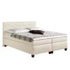 Loftscape Lit boxspring Harmony - Ecru - 160 x 200cm - Matelas à ressorts bombés ensachés - D2 souple - Surmatelas en mousse froide