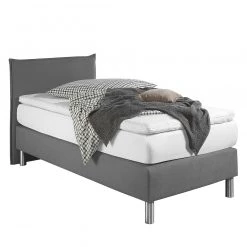 Loftscape Lit boxspring Hedensted - Gris - 100 x 200cm - Matelas de mousse froide - D3 medium