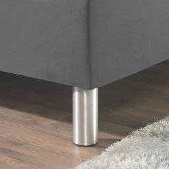 Loftscape Lit boxspring Hedensted - Gris - 100 x 200cm - Matelas de mousse froide - D3 medium -Lits & literie Soldes boxspringbett hedensted microfaser 100 x 200cm h2 bis 80 kg kaltschaummatratze grau 4295596