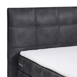 Loftscape Lit boxspring Jansen - Aspect cuir vieilli - Anthracite -Lits & literie Soldes boxspringbett jansen antiklederoptik anthrazit 3647745