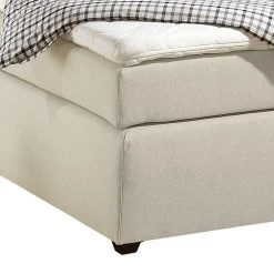 Maison Belfort Lit Boxspring Jean - Crème - 140 x 200cm - Matelas à ressorts Bonnell - D2 souple -Lits & literie Soldes boxspringbett jean inklusive topper strukturstoff creme 279660