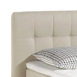 Maison Belfort Lit Boxspring Jean - Crème - 140 x 200cm - Matelas à ressorts Bonnell - D2 souple -Lits & literie Soldes boxspringbett jean inklusive topper strukturstoff creme 279663