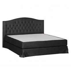 Maison Belfort Lit boxspring La Chatre - Anthracite - 160 x 200cm -Lits & literie Soldes boxspringbett la chatre webstoff 3659889