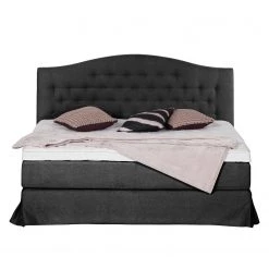Maison Belfort Lit boxspring La Chatre - Anthracite - 160 x 200cm -Lits & literie Soldes boxspringbett la chatre webstoff 3659897