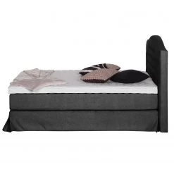 Maison Belfort Lit boxspring La Chatre - Anthracite - 160 x 200cm -Lits & literie Soldes boxspringbett la chatre webstoff 3659901