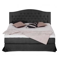 Maison Belfort Lit boxspring La Chatre - Anthracite - 160 x 200cm -Lits & literie Soldes boxspringbett la chatre webstoff 3659921