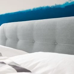 Mørteens Lit boxspring Mälby - Gris clair - 140 x 200cm -Lits & literie Soldes boxspringbett maelby webstoff 140 x 200cm hellgrau 3784096