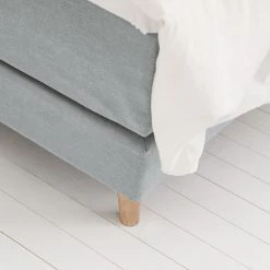 Mørteens Lit boxspring Mälby - Gris clair - 140 x 200cm -Lits & literie Soldes boxspringbett maelby webstoff 140 x 200cm hellgrau 3784100