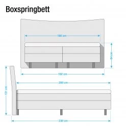 Loftscape Lit boxspring Maum II - Anthracite clair -Lits & literie Soldes boxspringbett maum webstoff hellanthrazit 4649604