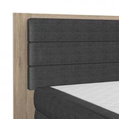Wimex Lit boxspring Ohio - Anthracite / Chêne tourbe - Sans surmatelas -Lits & literie Soldes boxspringbett ohio ohne topper 5037164