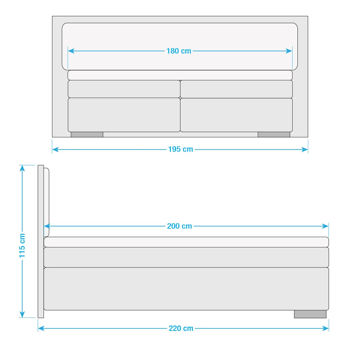 Wimex Lit capitonné Orlando - Avec surmatelas et coffres de lit - Anthracite / Imitation planches de chêne 5 Wimex Lit capitonné Orlando - Avec surmatelas et coffres de lit - Anthracite / Imitation planches de chêne – Image 5