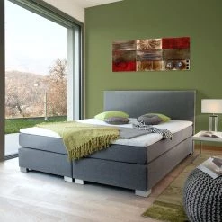 Fredriks Lit boxspring Ramona II - Gris - 180 x 200cm -Lits & literie Soldes boxspringbett ramona ii 180 x 200cm grau 522944