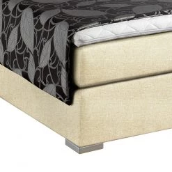 Loftscape Lit boxspring Sandor - Ecru - 160 x 200cm - Matelas à ressorts Bonnell - D3 medium -Lits & literie Soldes boxspringbett sandor ecru inklusive topper 1316093