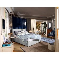 Tom Tailor Lit boxspring Soft Cloud - Tissu TUS : 19 light grey - 180 x 200cm - D2 souple -Lits & literie Soldes boxspringbett soft cloud webstoff 160 x 200cm h2 bis 100 kg stoff tus19 light grey 4630280