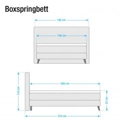 Mørteens Lit boxspring Mälby - Gris clair - 140 x 200cm -Lits & literie Soldes boxspringbett sorsele webstoff 140 x 200cm anthrazit 3676421 1