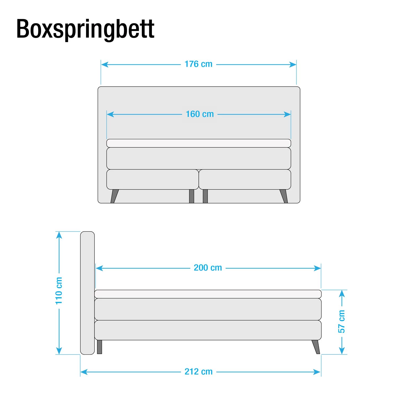 Mørteens Lit boxspring Mälby - Bleu clair mat - 160 x 200cm 18 Mørteens Lit boxspring Mälby - Bleu clair mat - 160 x 200cm – Image 18