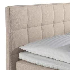 Loftscape Lit boxspring Tevin - Beige - 100 x 200cm - Matelas à ressorts Bonnell - D2 souple -Lits & literie Soldes boxspringbett tevin webstoff 100 x 200cm h2 bis 80 kg bonellfederkernmatratze beige 714702