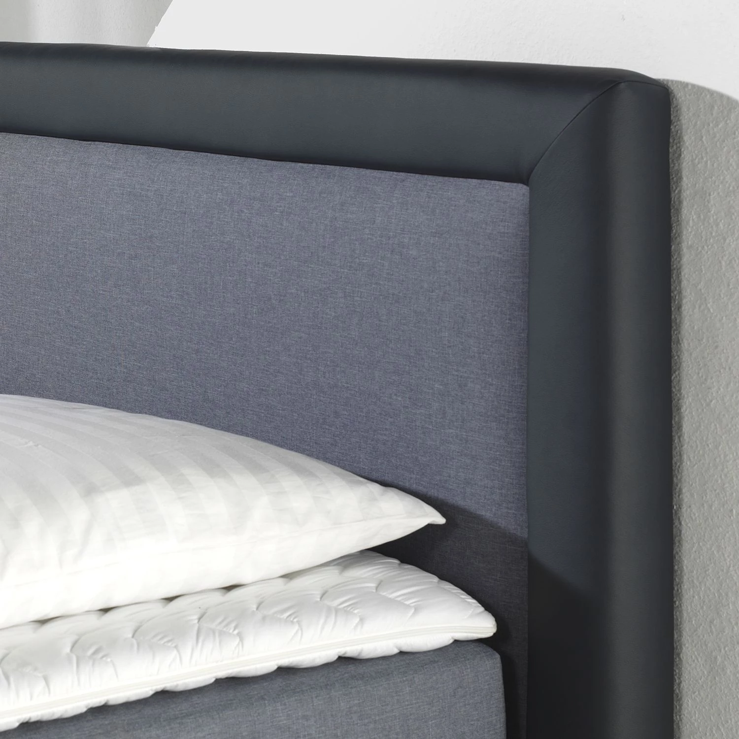 Loftscape Lit boxspring Vimmerby - Bleu gris / Bleu foncé - 100 x 200cm - Matelas à ressorts Bonnell - D2 souple 2 Loftscape Lit boxspring Vimmerby - Bleu gris / Bleu foncé - 100 x 200cm - Matelas à ressorts Bonnell - D2 souple – Image 2