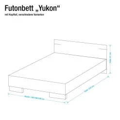 Wimex Lit futon Yukon - Chêne brut de sciage - 160 x 200 cm -Lits & literie Soldes futonbett yukon eiche saegerau 1386757