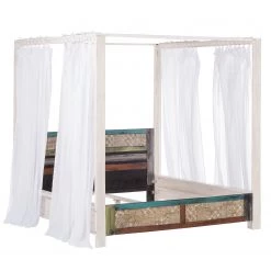 Wolf-Möbel Lit à baldaquin Goa - Acacia massif Blanc -Lits & literie Soldes himmelbett goa white akazie massiv weiss 3230733