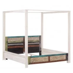 Wolf-Möbel Lit à baldaquin Goa - Acacia massif Blanc -Lits & literie Soldes himmelbett goa white akazie massiv weiss 3230737