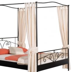 Neue Modular Lit à baldaquin Olbia - 140 x 200cm -Lits & literie Soldes himmelbett olbia schwarz hellbeige 140 x 200cm 4254844