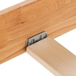 Ars Natura Lit en bois massif AresWOOD - Duramen de hêtre - 160 x 200cm - Avec tête de lit -Lits & literie Soldes liegeflaeche 140 x 200 cm 332649