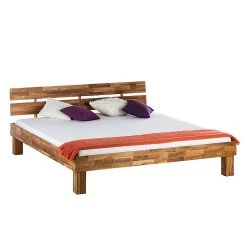 Ars Natura Lit en bois massif AresWOOD - Chêne - 180 x 200cm - Avec tête de lit