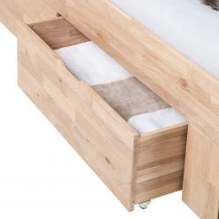 Ars Natura Lit en bois massif EosWOOD - Avec tiroirs - Chêne massif - Chêne blanc huilé - 160 x 200cm -Lits & literie Soldes massivholzbett eoswood inklusive 4 bettkaesten eiche massiv 180 x 200cm eiche weissoel 3396705