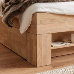 Ars Natura Lit en bois massif EosWOOD - Avec tiroirs - Chêne massif - Chêne blanc huilé - 160 x 200cm -Lits & literie Soldes massivholzbett eoswood inklusive 4 bettkaesten eiche massiv 180 x 200cm eiche weissoel 3597593