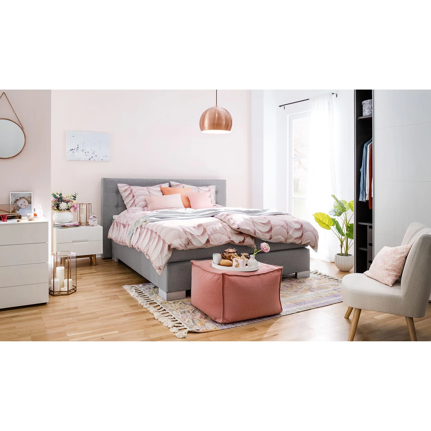 Fredriks Lit boxspring Loimaa - Tissu - Platine - 200 x 200cm 3 Fredriks Lit boxspring Loimaa - Tissu - Platine - 200 x 200cm – Image 3