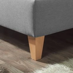 Mørteens Lit capitonné Alnarp Tissu structuré - Granit - 100 x 200cm - Sans sommier & matelas -Lits & literie Soldes polsterbett alnarp strukturstoff 100 x 200cm bettgestell ohne matratze lattenrost hellgrau 4698508